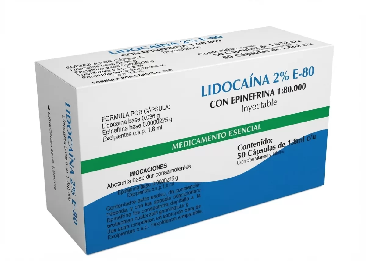 ANESTÉSICO LIDOCAÍNA CON VASO