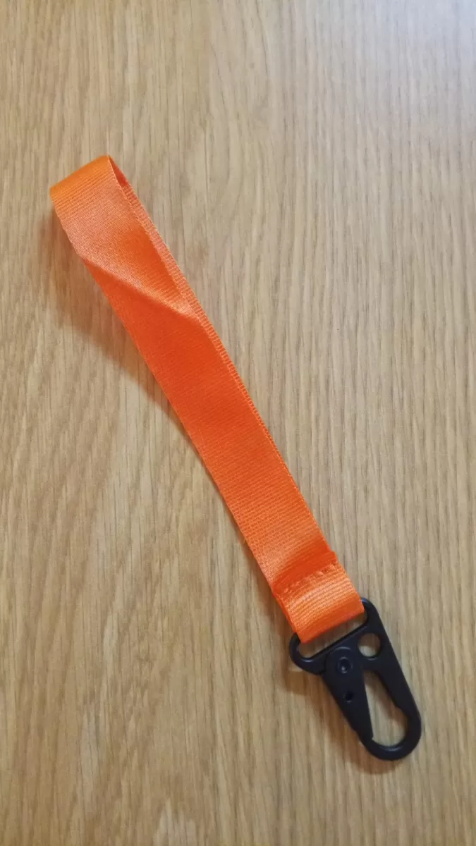 Cinta Llavero con Pinza Ancha Naranja