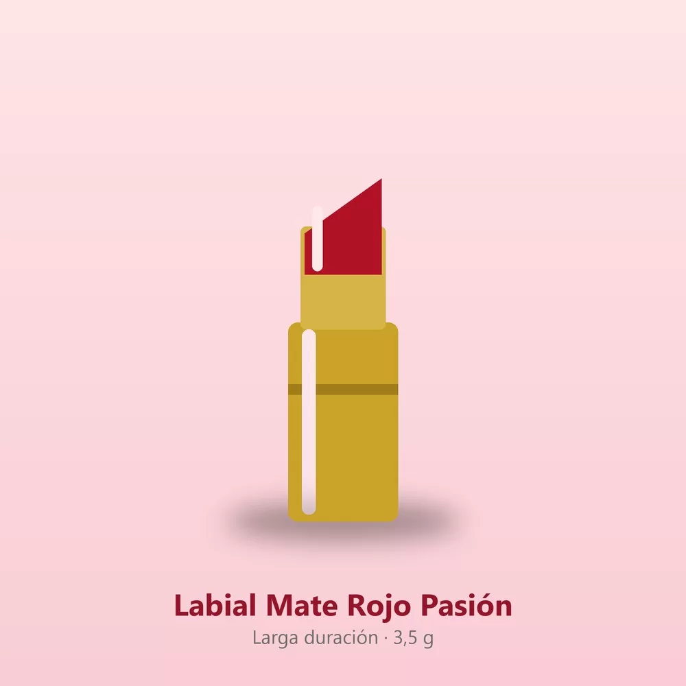 Labial Mate Rojo Pasión